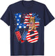 4th of July Decor Patriotic LOVE Chihuahua Dog USA Flag T-Shirt - T-Shirt | Navy