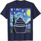 Cupcake Starry Night Cupcake Lover Baking Painting T-Shirt - T-Shirt | Navy
