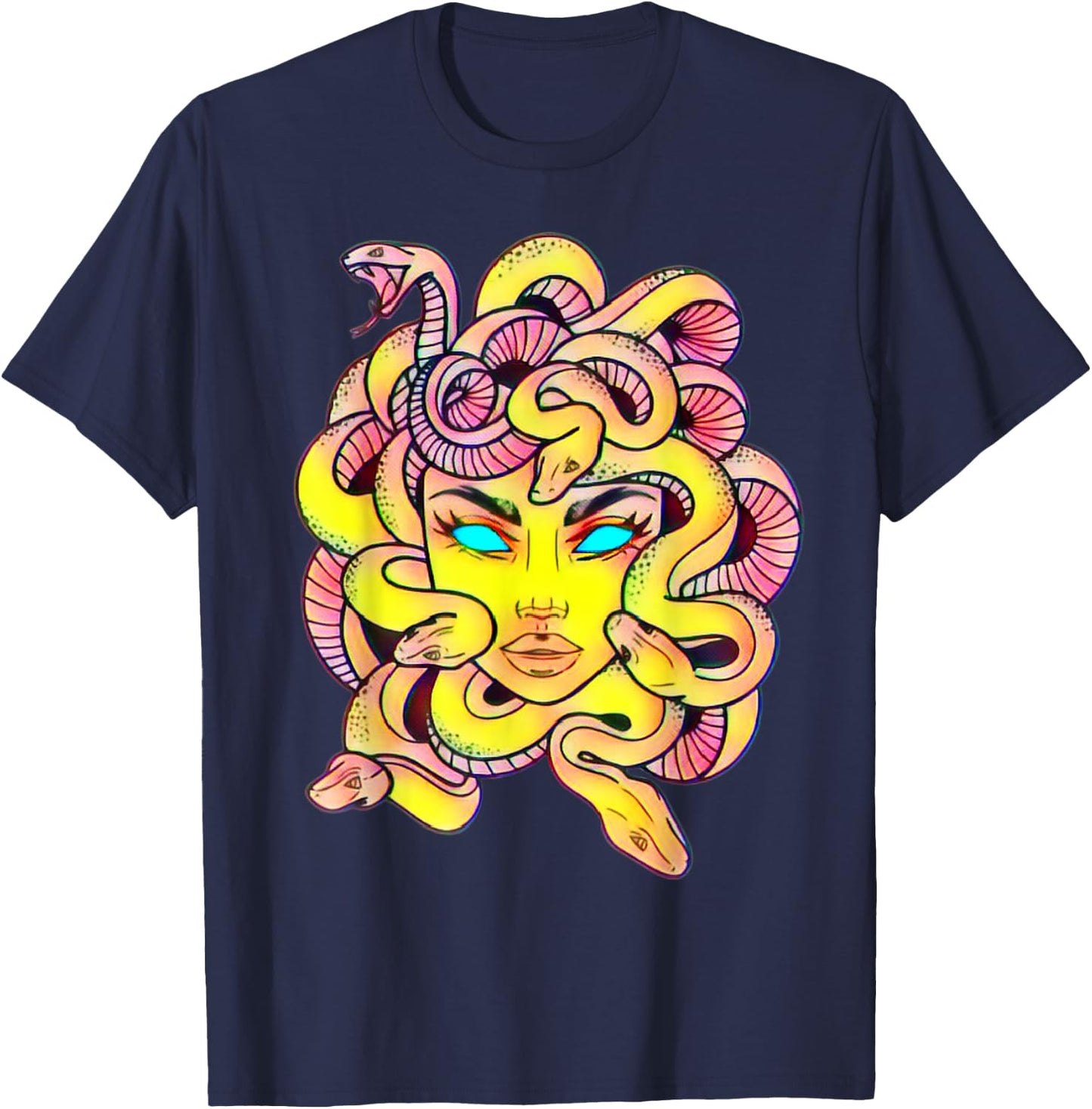 Cute Medusa T - Scary Greek Mythology Female Monster Medusa T-Shirt - T-Shirt | Navy