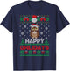Happy Owlidays Ugly Christmas Christmas Owl Women Men T-Shirt - T-Shirt | Navy