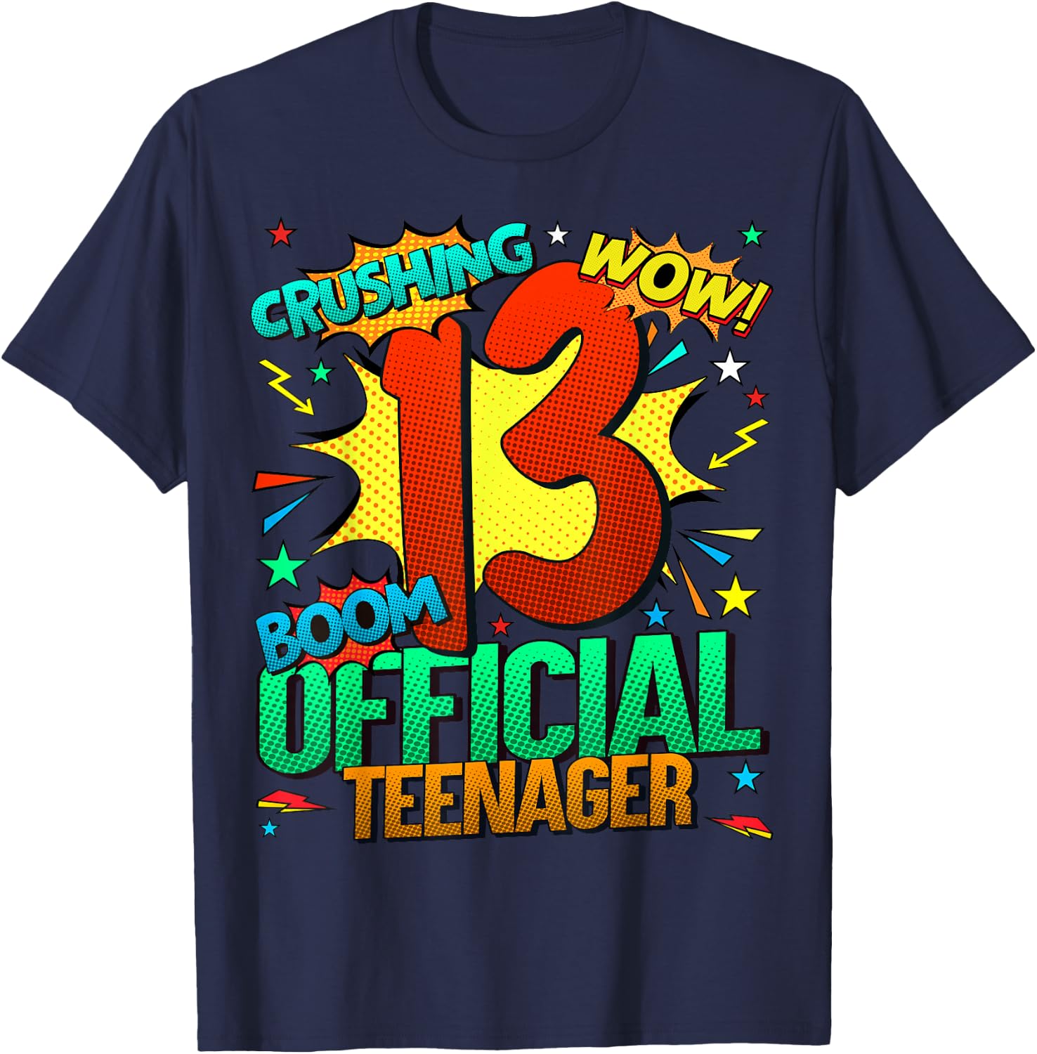 Official Teenager 13th Birthday Comic Awesome Since 2010 T-Shirt - T-Shirt | Navy