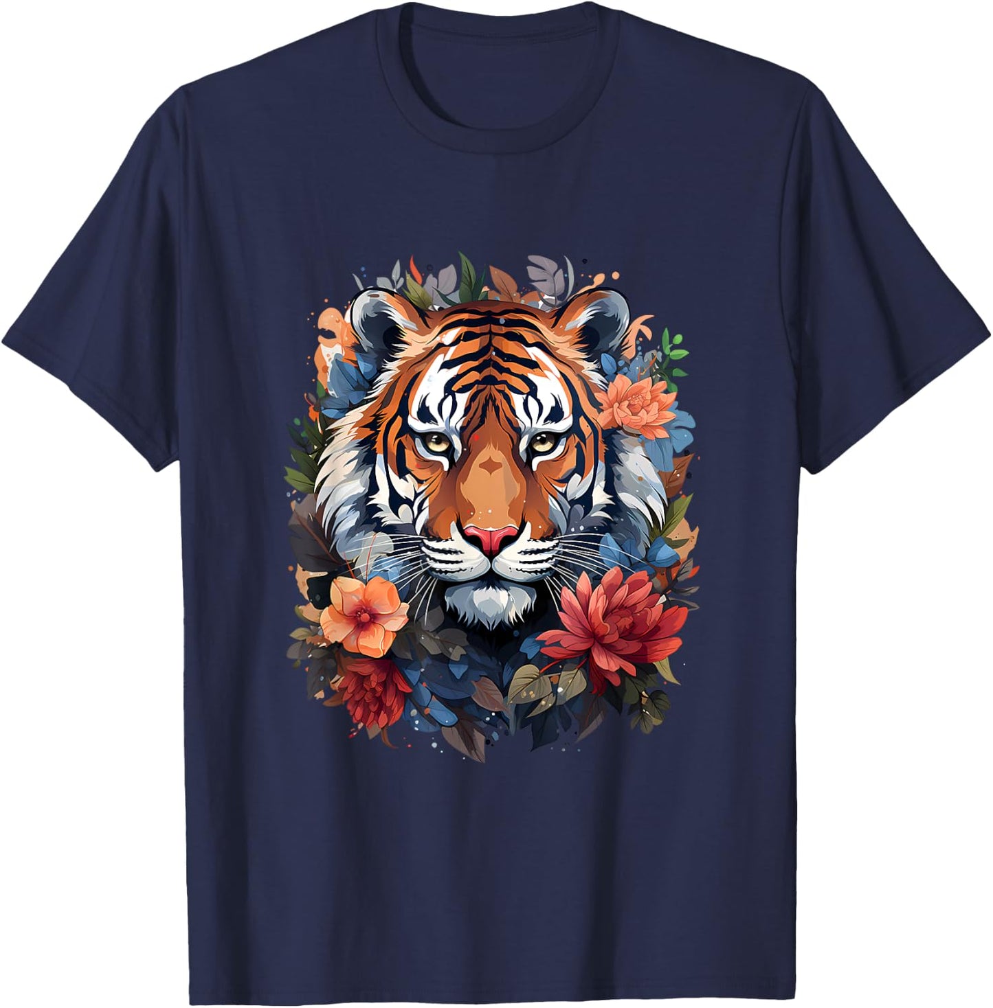 Tiger Flower T-Shirt - T-Shirt | Navy