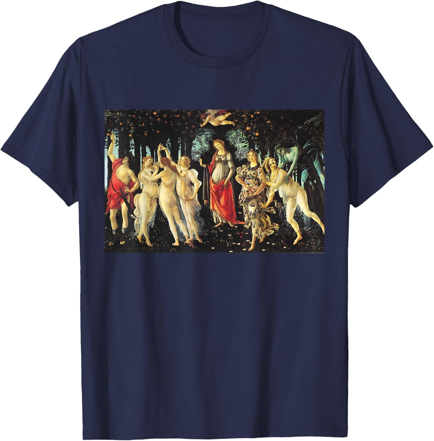 The Spring (Primavera) by Sandro Botticelli T-Shirt - T-Shirt | Navy