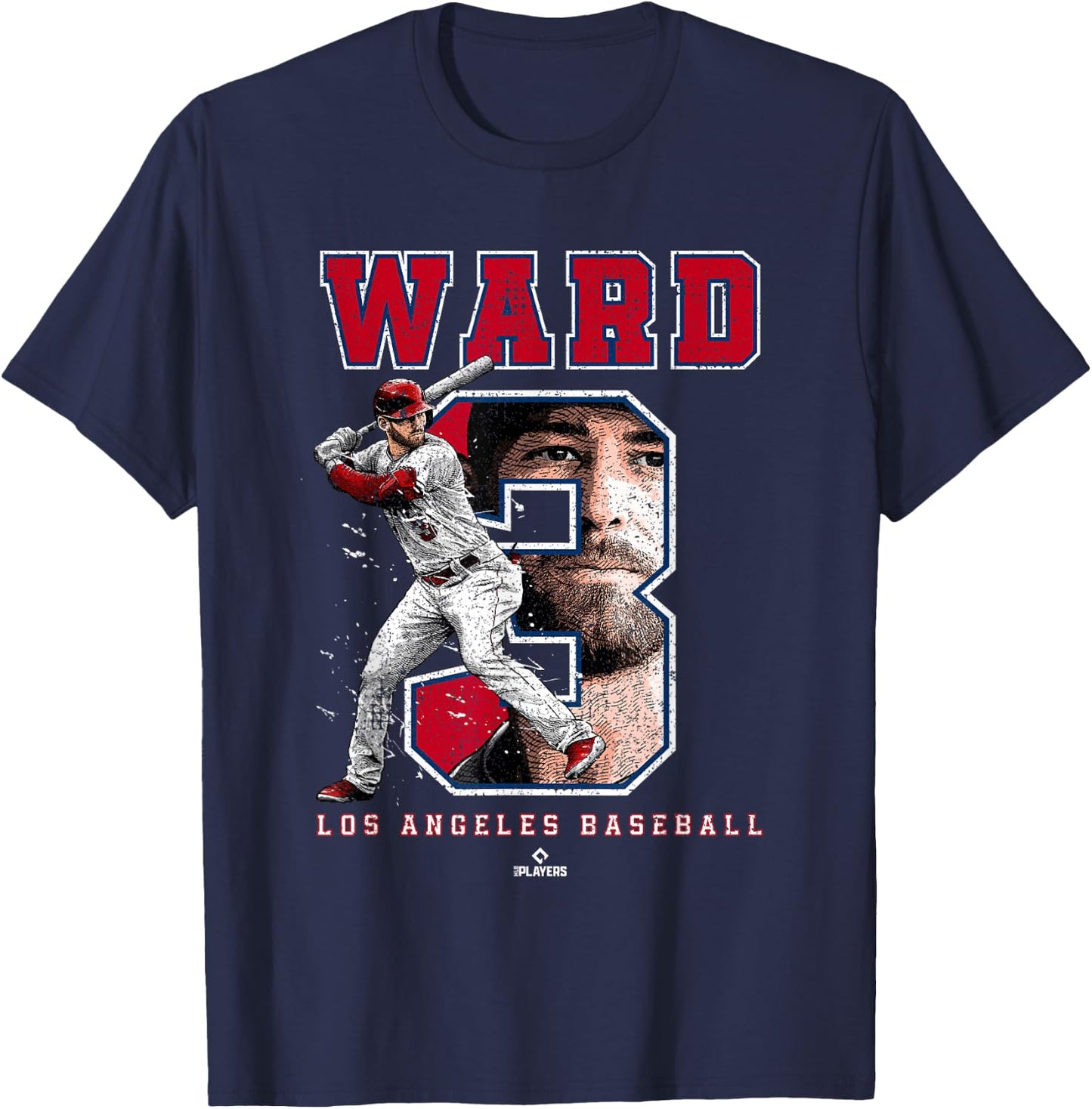 Number and Portrait Taylor Ward Los Angeles MLBPA T-Shirt - T-Shirt | Navy