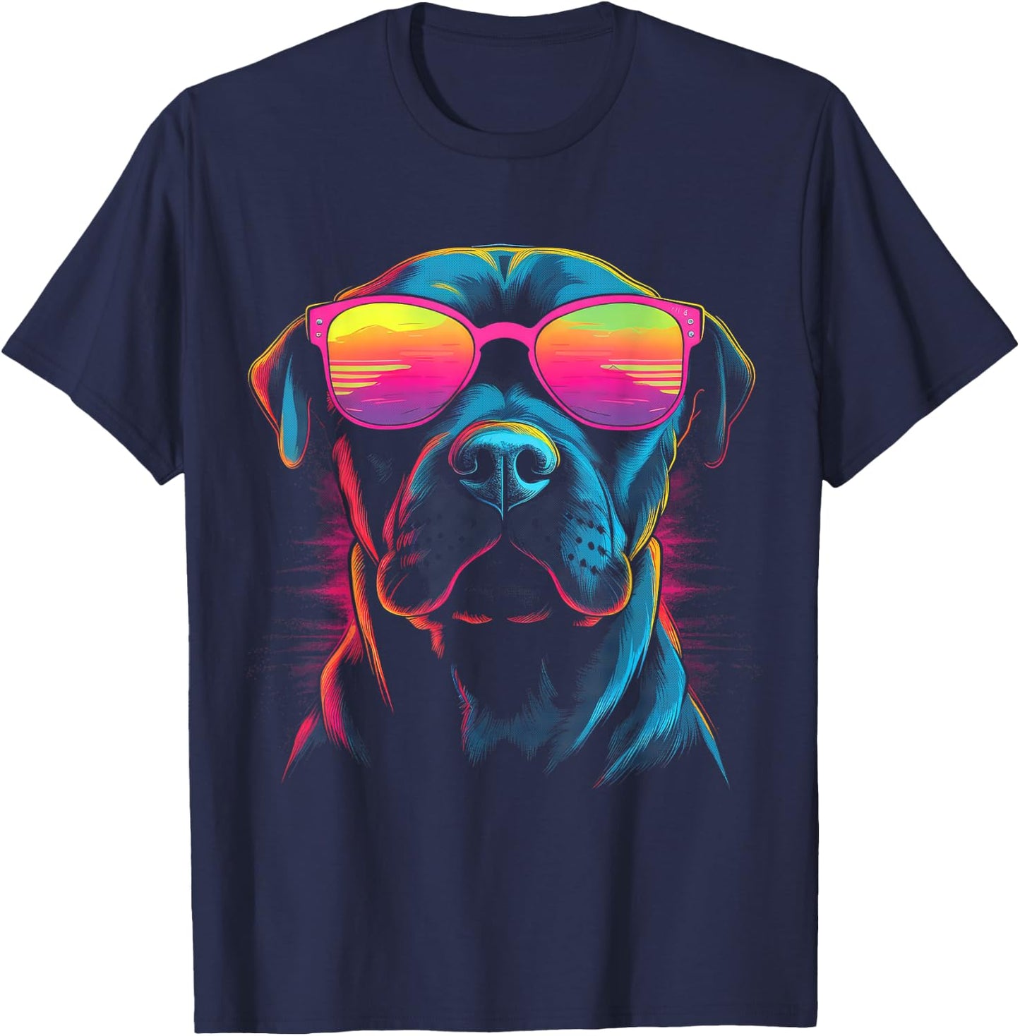 Pit Bull Mom Dog Lover Colorful Artistic Pitbull Owner Women T-Shirt - T-Shirt | Navy