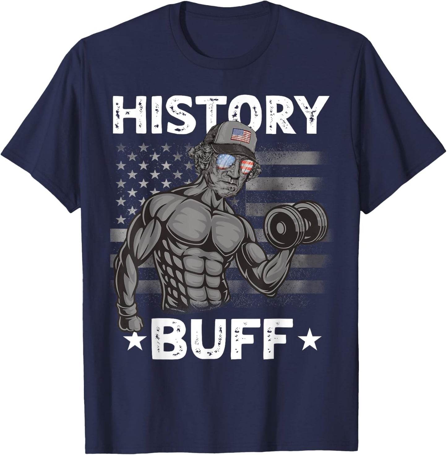 History Buff Washington Bro Weightlifting 4th of July Gym T-Shirt - T-Shirt | Navy
