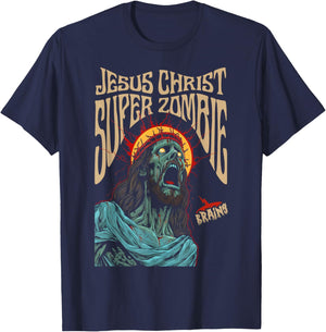 Jesus Christ Super Zombie T-Shirt - T-Shirt | Navy