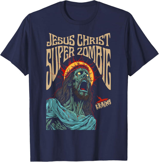 Jesus Christ Super Zombie T-Shirt - T-Shirt | Navy