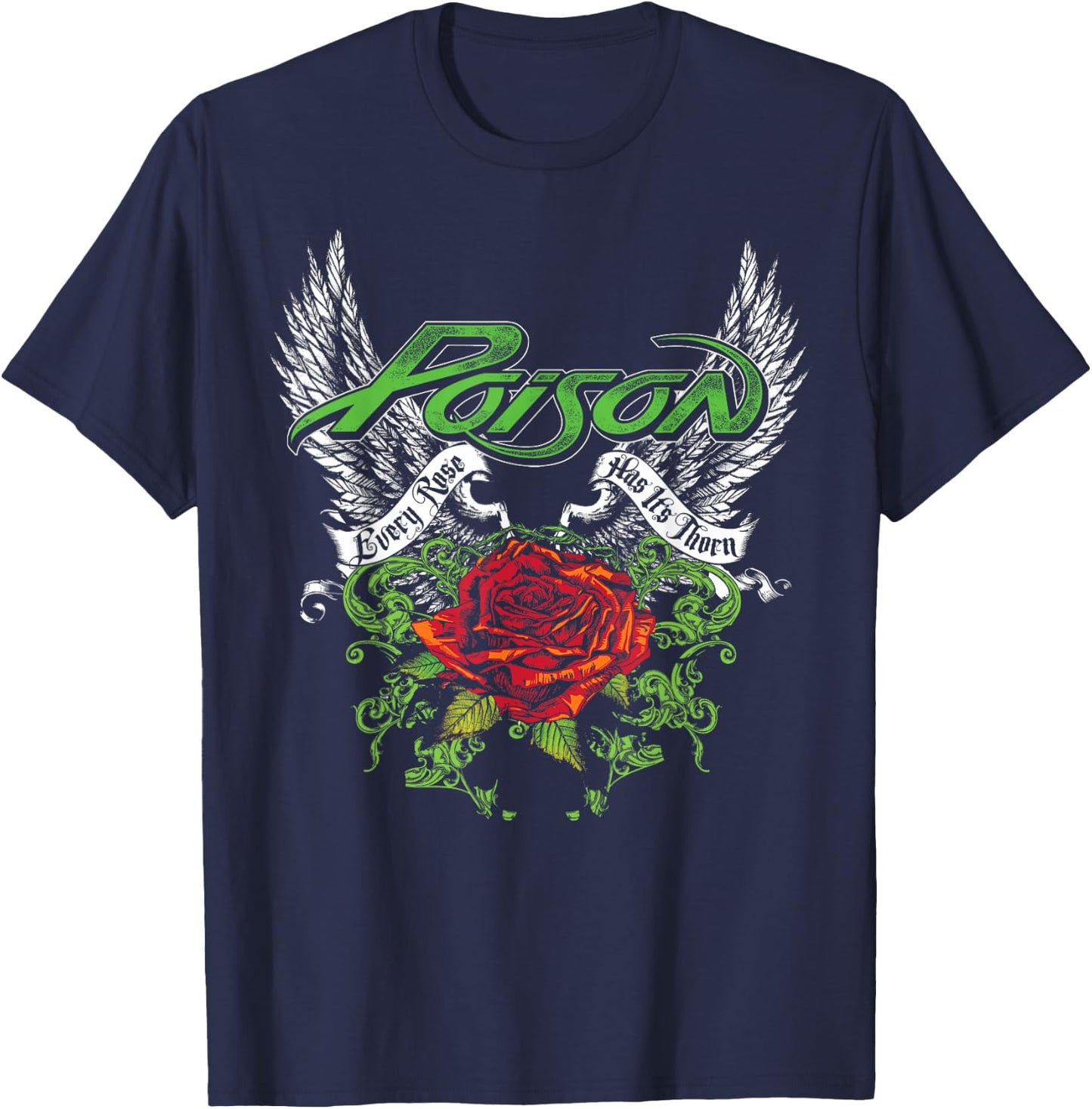 Poison - Thorns & Wings T-Shirt - T-Shirt | Navy
