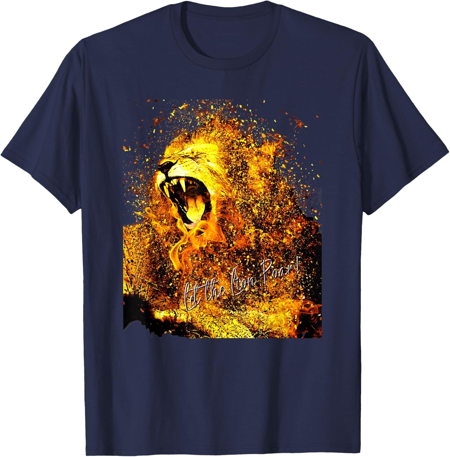 Let The Lion Roar! Christian Worship Gift T-Shirt - T-Shirt | Navy