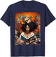 Black History Educated Reading Book Melanin Queen Afro Women T-Shirt - T-Shirt | Navy