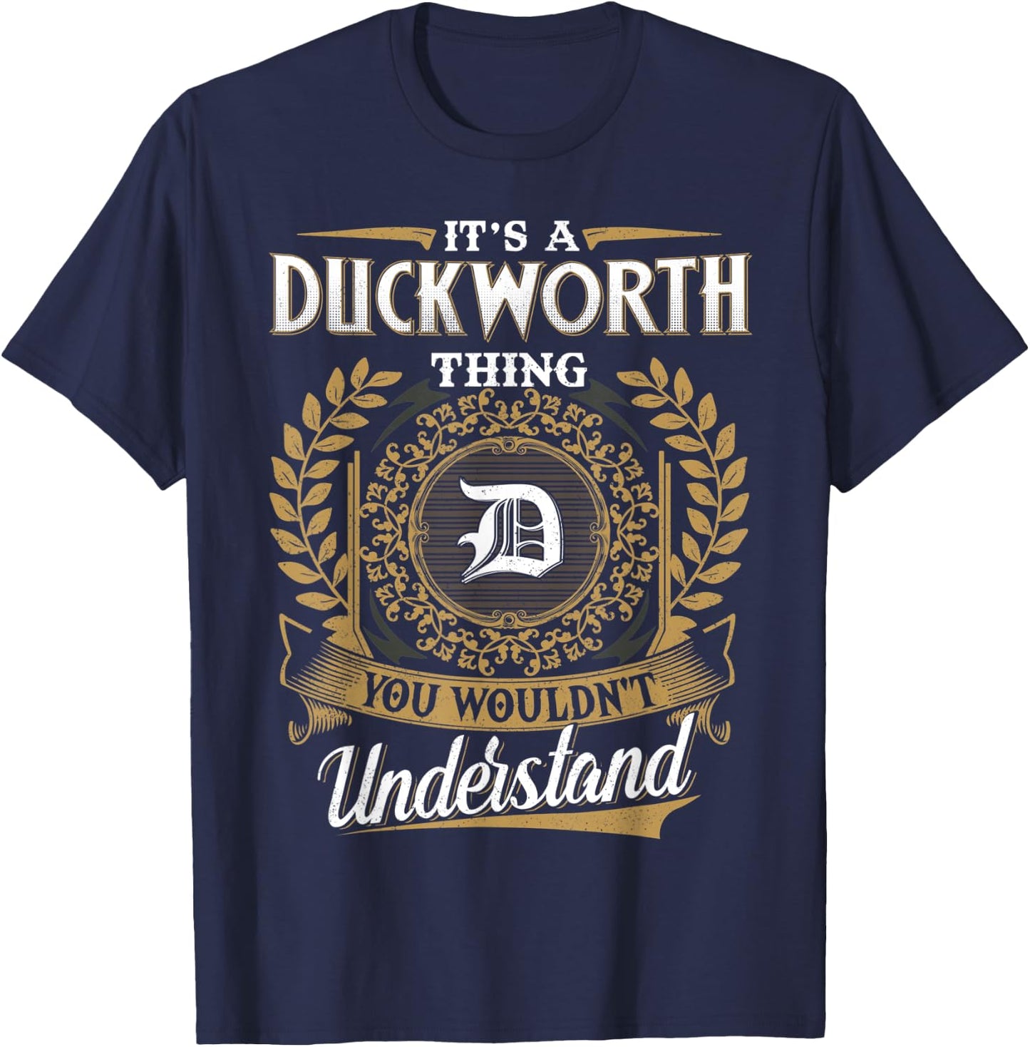 DUCKWORTH Family - Last Name DUCKWORTH Surname Personalized T-Shirt - T-Shirt | Navy