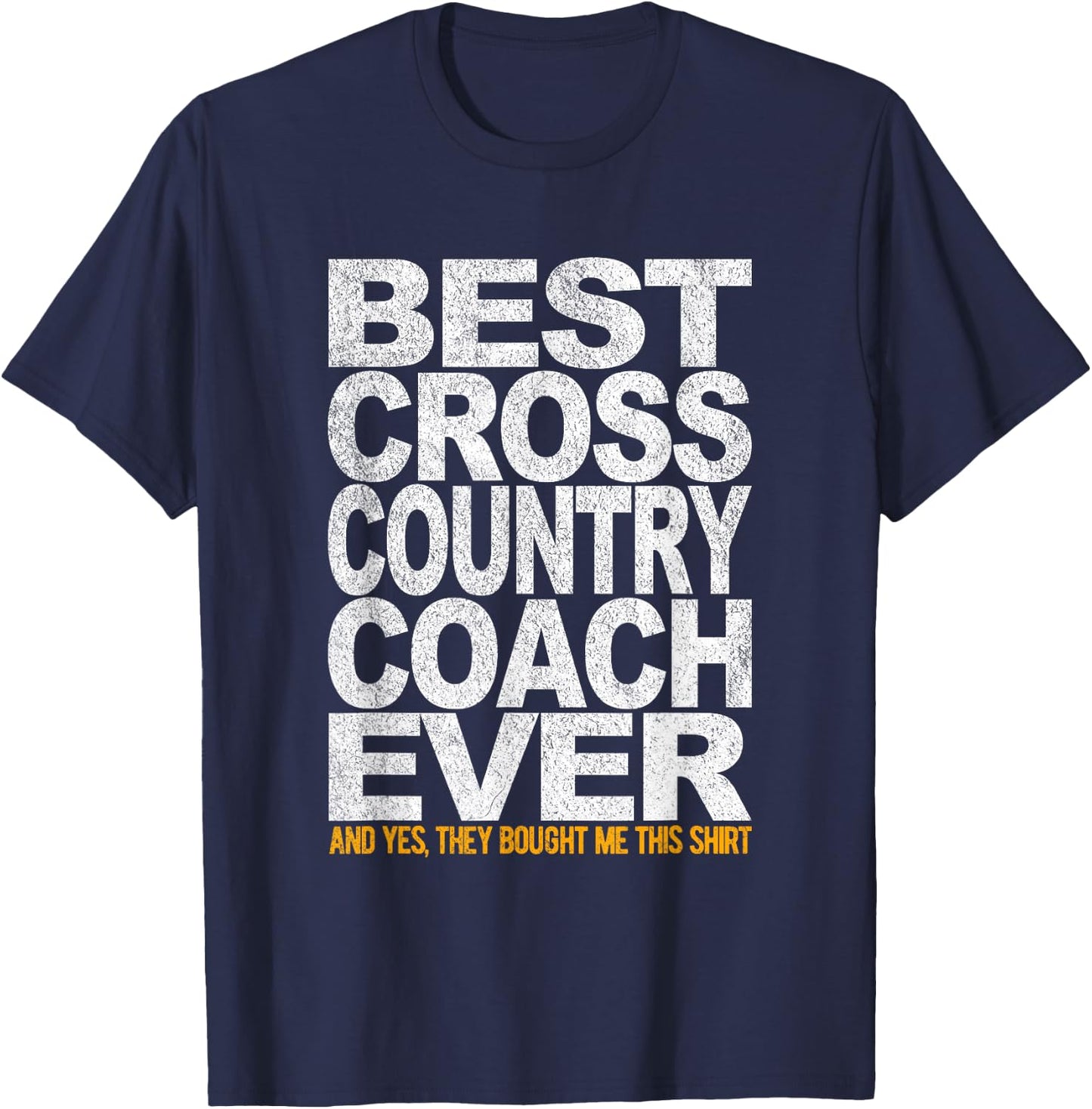 Best Cross Country Coach Ever Runner Running Coach Retro T-Shirt - T-Shirt | Navy