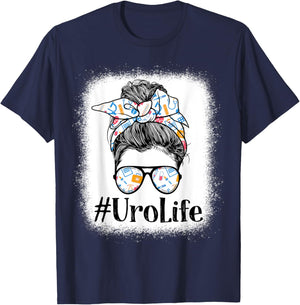 Uro Urology Nurse Life Appreciation Day Messy Bun Women T-Shirt - T-Shirt | Navy