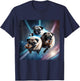 Pugs In Space With Donuts Cute Pug Boys Girls Men Women T-Shirt - T-Shirt | Navy