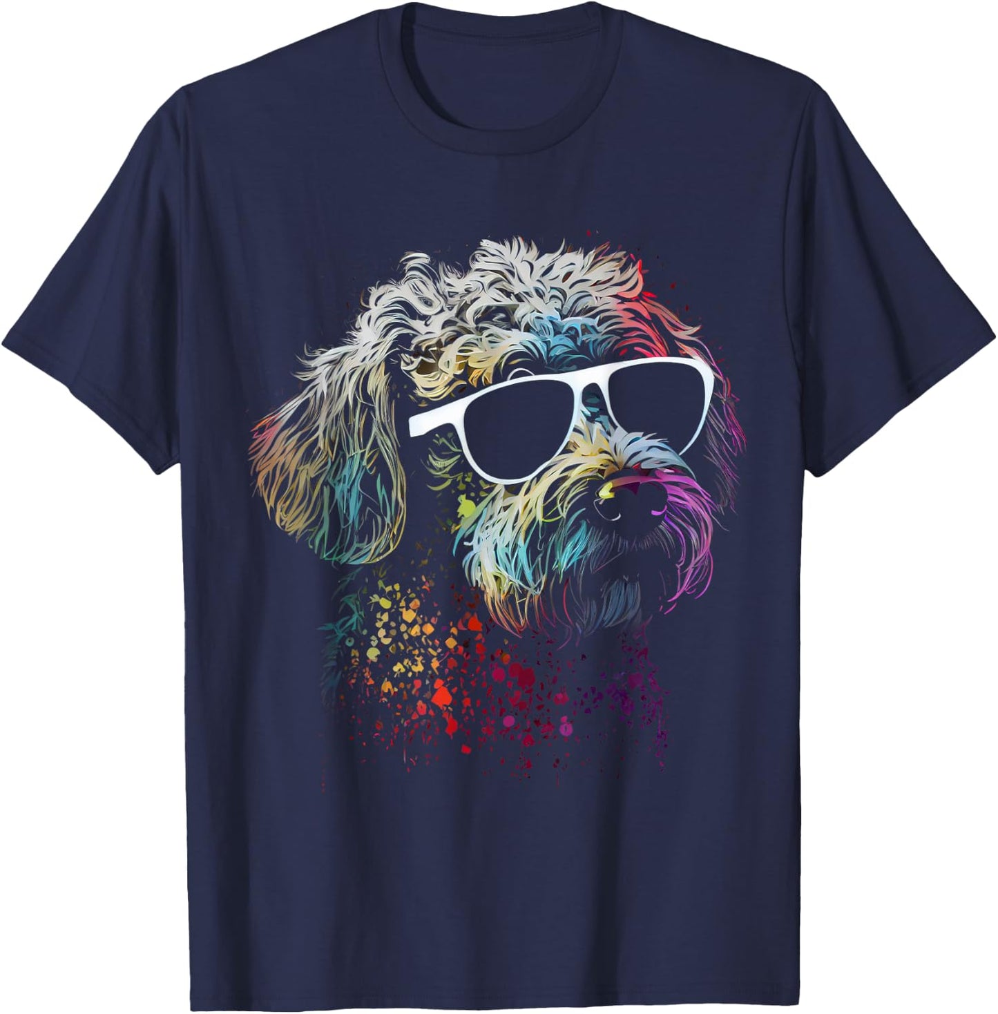 Schnoodle walking dog fans poodle schnauzer dogs T-Shirt - T-Shirt | Navy