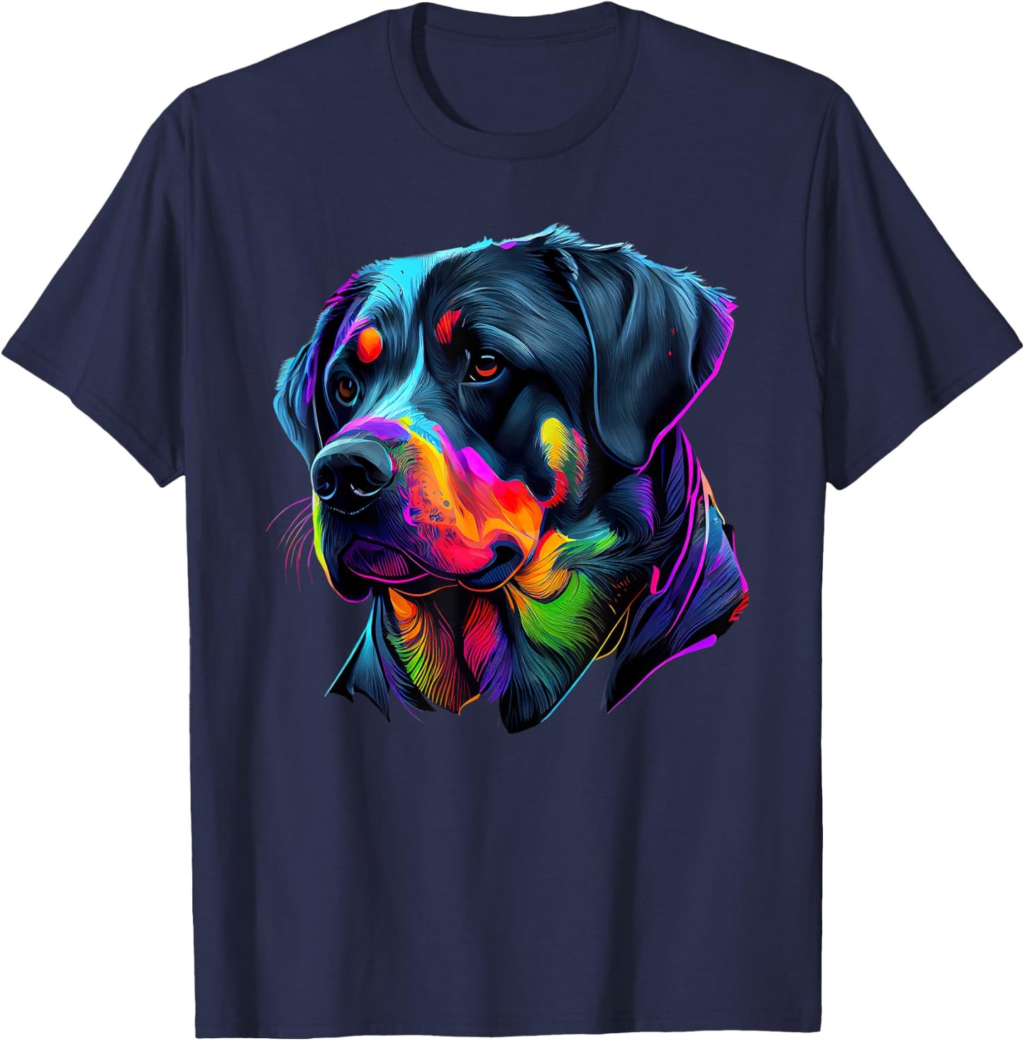 Rottweiler Pop Art Design Funny Rottweiler T-Shirt - T-Shirt | Navy