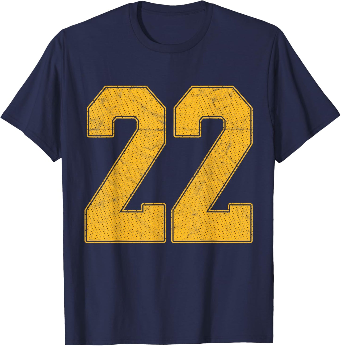Number 22 Numbered Uniform Sports Team Jersey 22nd Birthday T-Shirt - T-Shirt | Navy