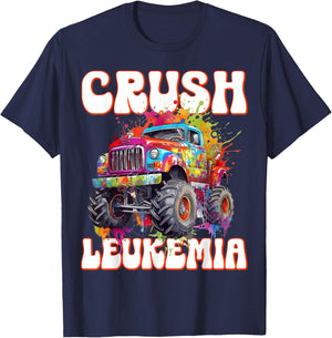 Crush Leukemia Awareness Cure Blood Cancer Fighter Kids T-Shirt - T-Shirt | Navy