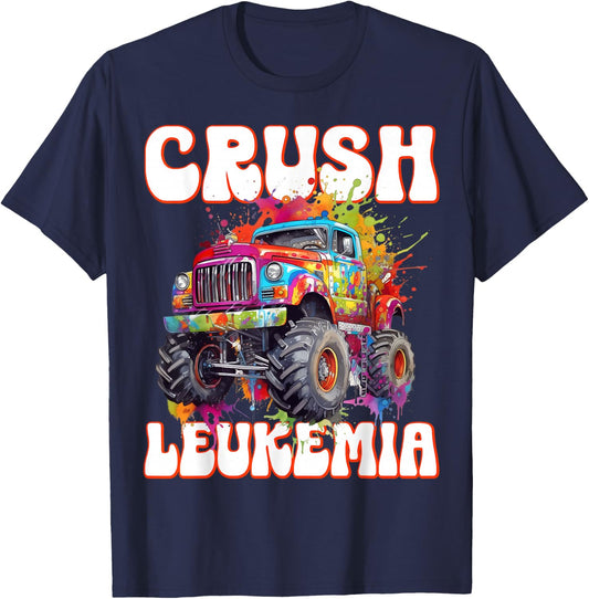 Crush Leukemia Awareness Cure Blood Cancer Fighter Kids T-Shirt - T-Shirt | Navy