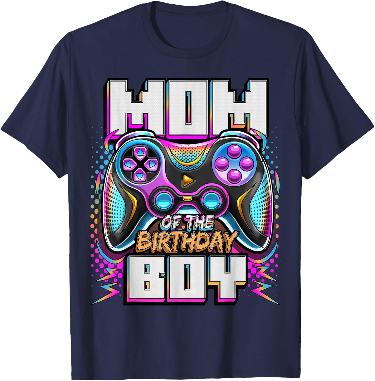 Mom of the Birthday Boy Matching Video Game Birthday Party T-Shirt - T-Shirt | Navy