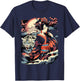 Make a Statement with This Bold Geisha and Tiger Tattoo T-Shirt - T-Shirt | Navy