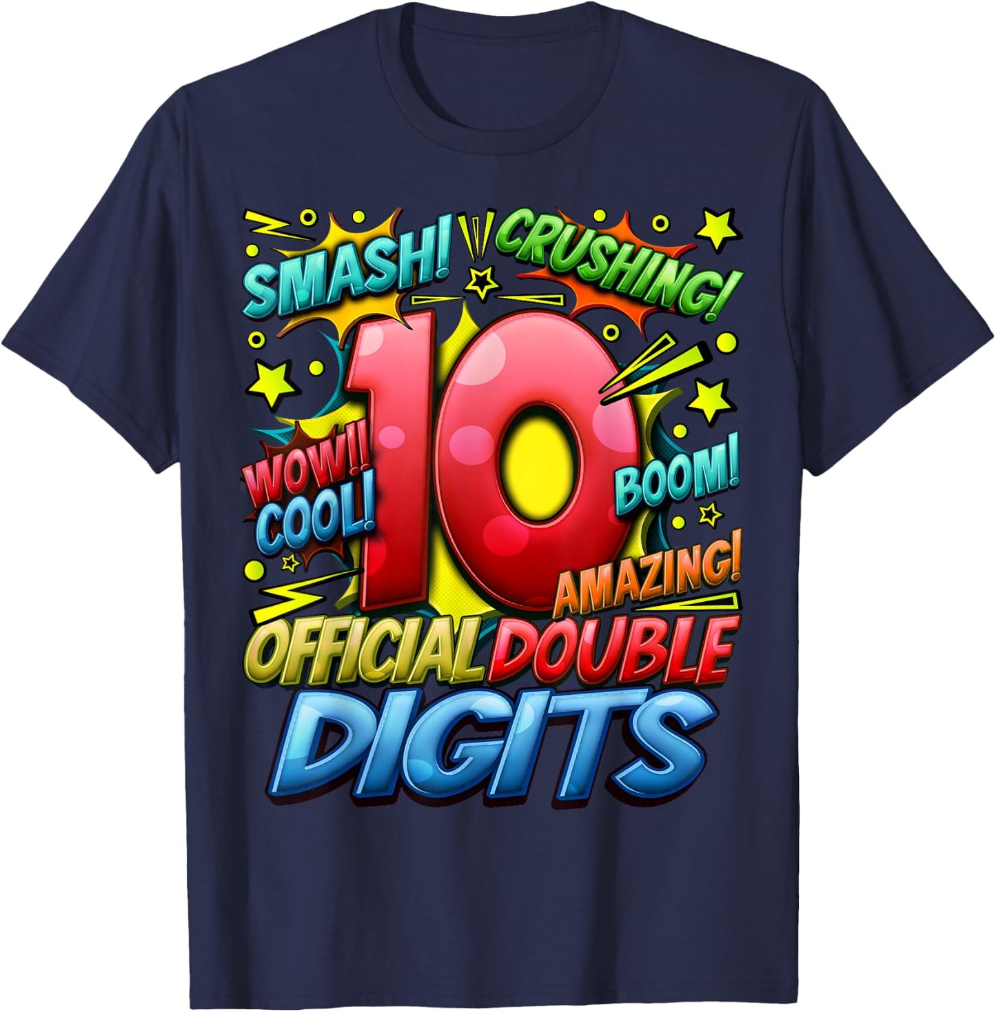 Official Double Digits 10th Birthday Awesome Since 2013 Boy T-Shirt - T-Shirt | Navy