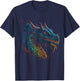 Beautiful Blue & Red Dragon Lover Fantasy Art Sharp Teeth T-Shirt - T-Shirt | Navy