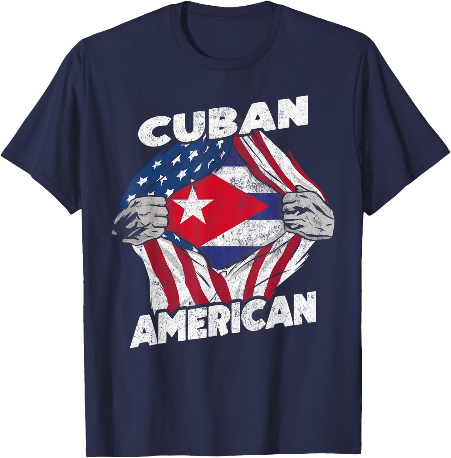 Cuban And American Flag Cuba Proud T-Shirt - T-Shirt | Navy