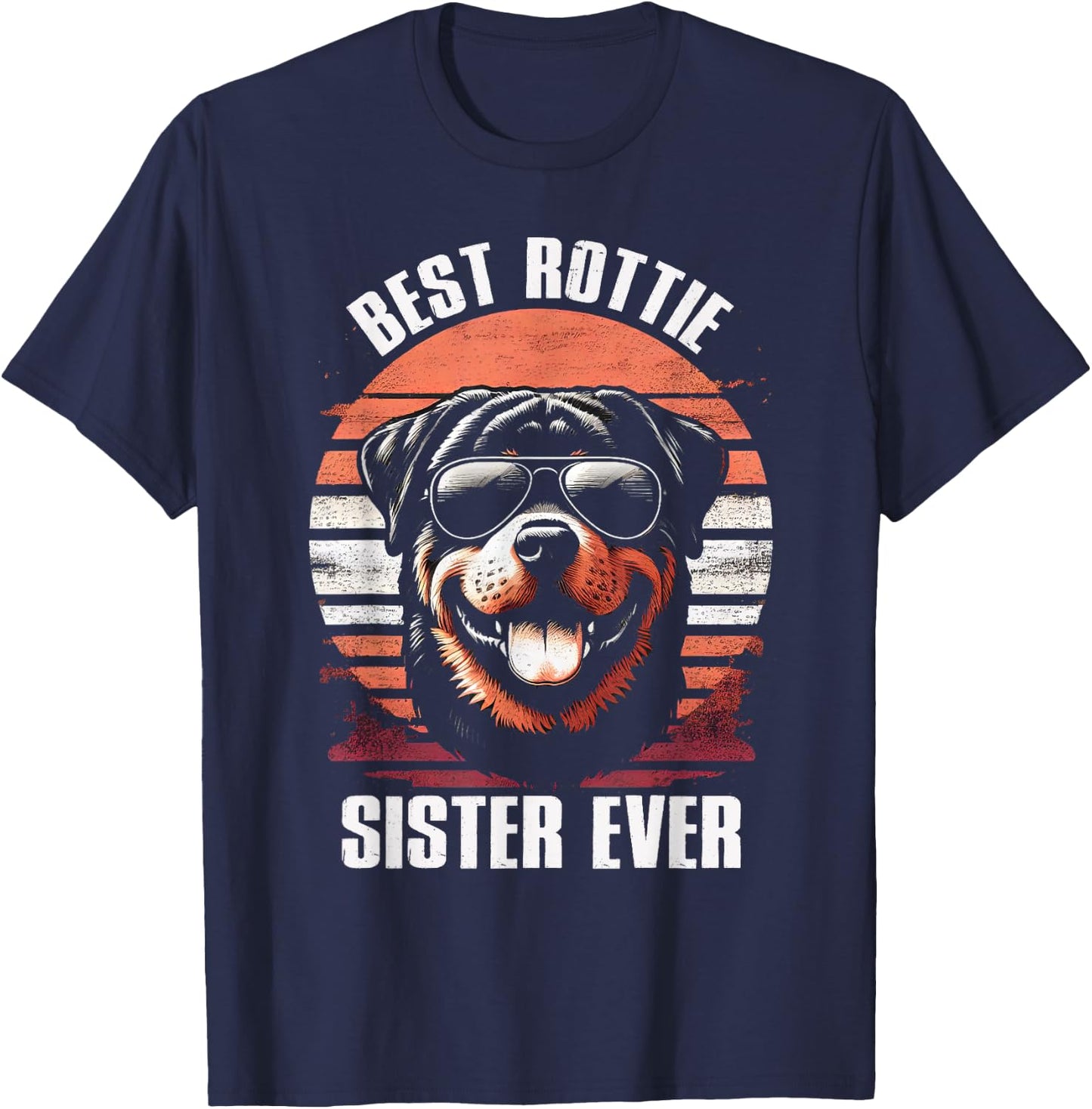 Best Rottie Sister Ever Rottweiler Dog Vintage Women Kids T-Shirt - T-Shirt | Navy