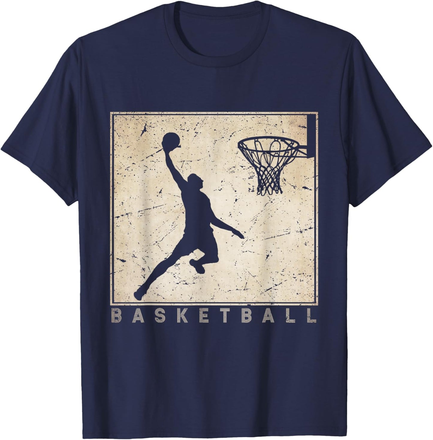Retro Basketball for Basketball Players Basketball Clothing T-Shirt - T-Shirt | Navy