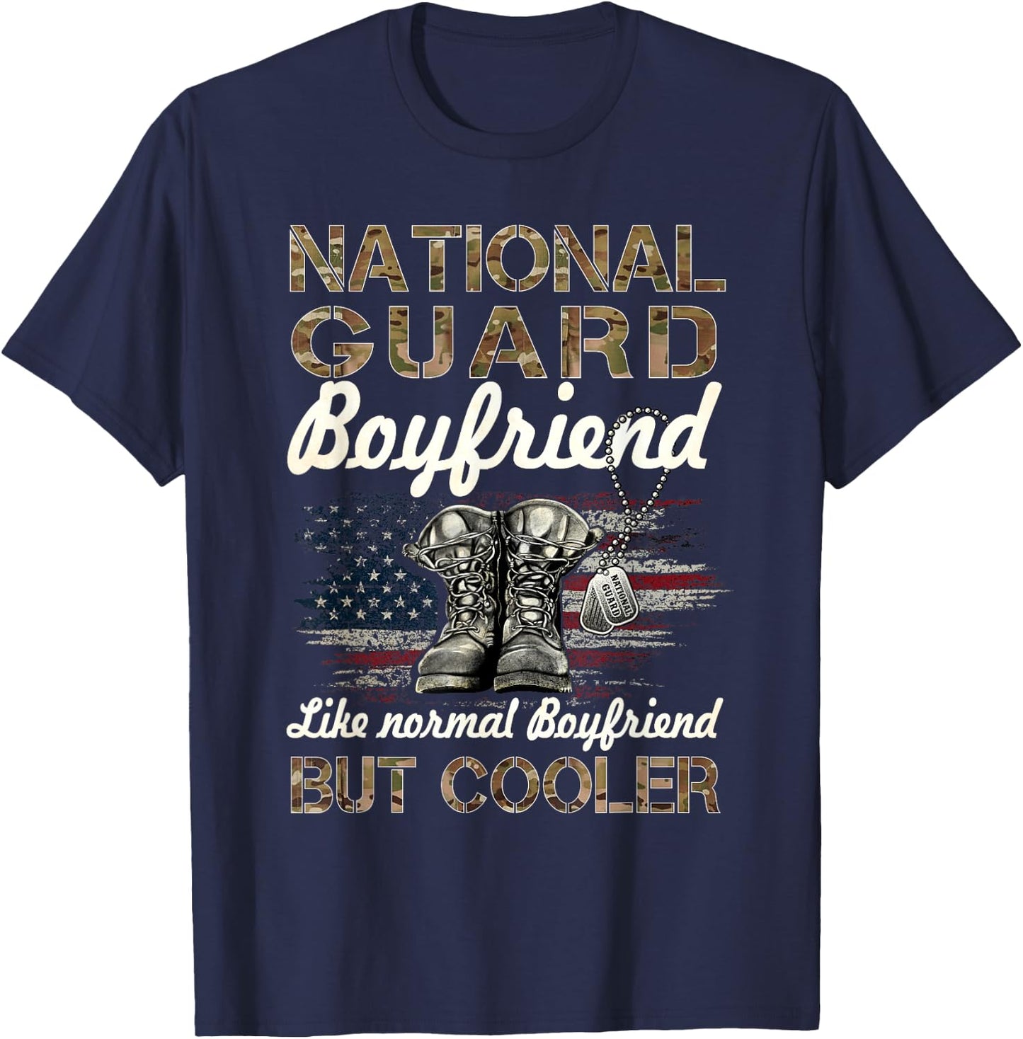 National Guard Boyfriend Proud Boyfriend Military Matching T-Shirt - T-Shirt | Navy
