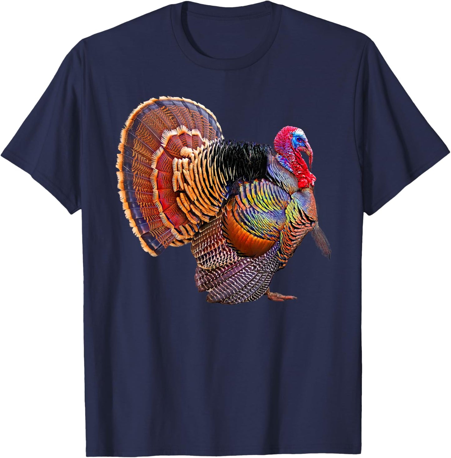 Turkey Wild Bird Wildlife Thanksgiving T-Shirt - T-Shirt | Navy