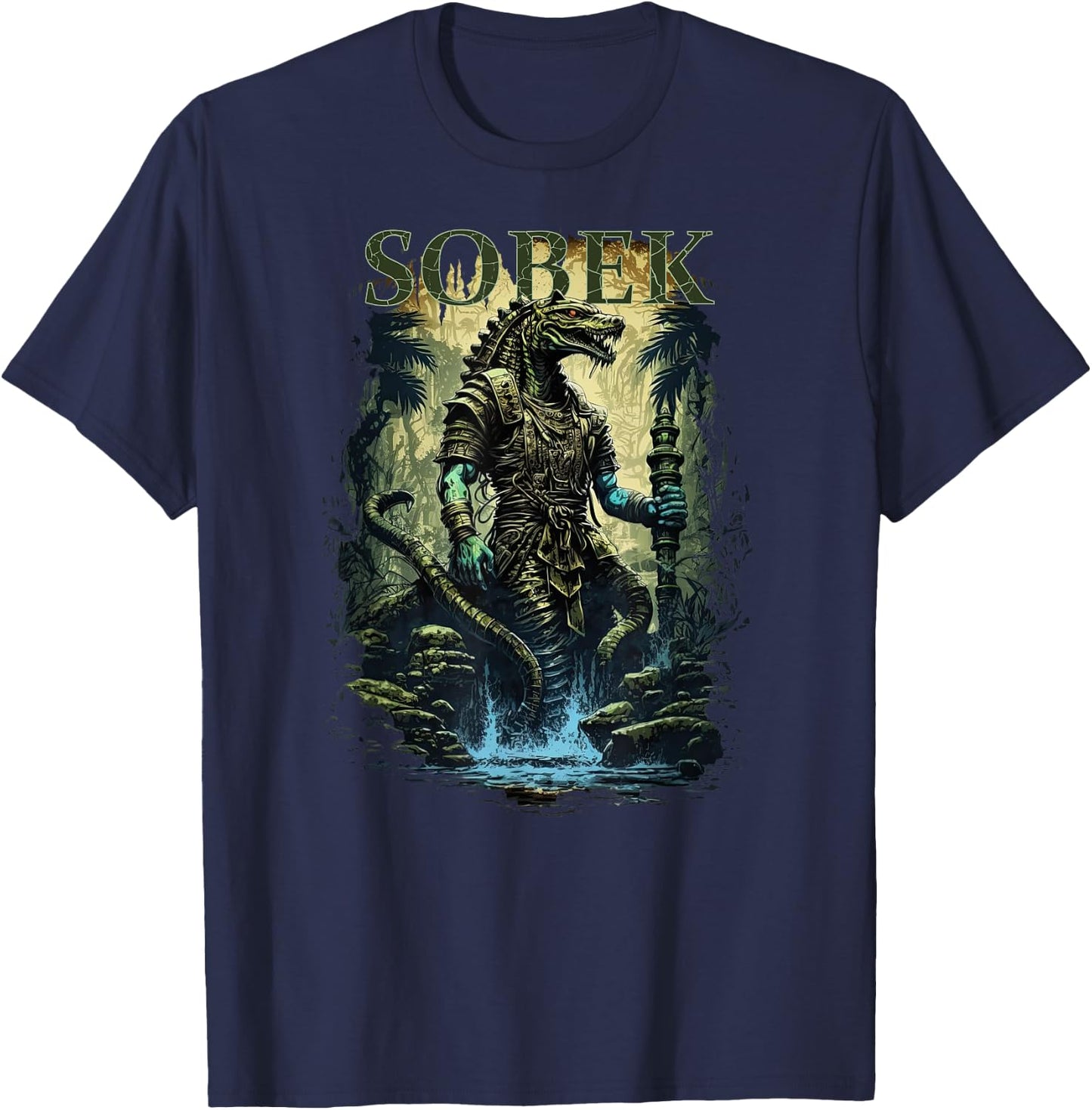Sobek Ancient Egyptian God Of The Nile Egypt Mythology Item T-Shirt - T-Shirt | Navy