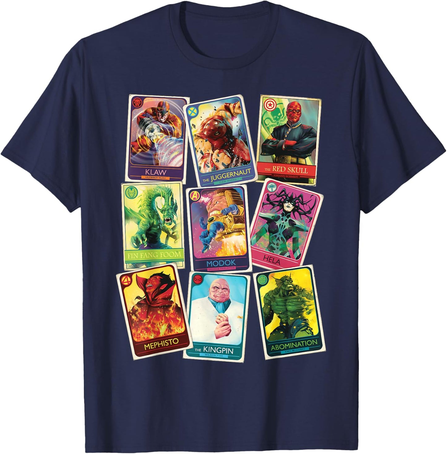 Marvel Super Villain Trading Cards T-Shirt - T-Shirt | Navy