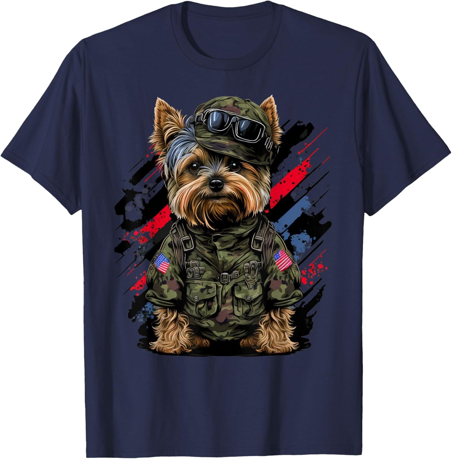Soldier Yorkshire Terrier Army Military Yorkshire Terrier T-Shirt - T-Shirt | Navy