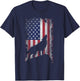 Wolf American Flag Proud USA Patriot Wolf Lover Kids Men T-Shirt - T-Shirt | Navy