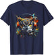 Owl Music Art Headphones Animal Owl T-Shirt - T-Shirt | Navy