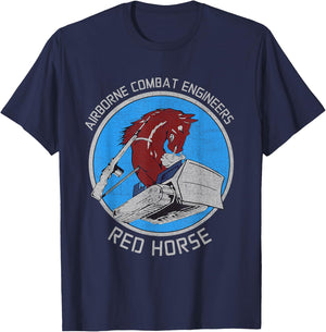 RED HORSE Airborne Combat Engineer US Military T-Shirt - T-Shirt | Navy