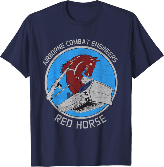 RED HORSE Airborne Combat Engineer US Military T-Shirt - T-Shirt | Navy