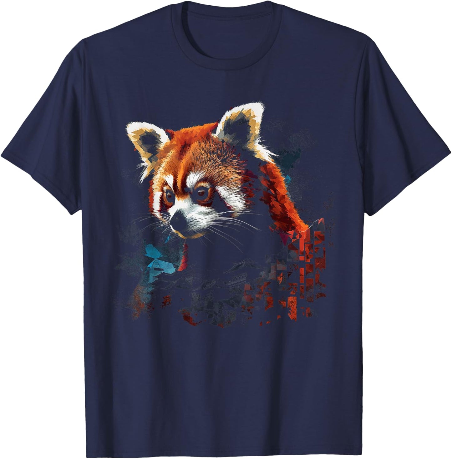 Red Panda Lover Artwork | Animal Motif Red Panda T-Shirt - T-Shirt | Navy