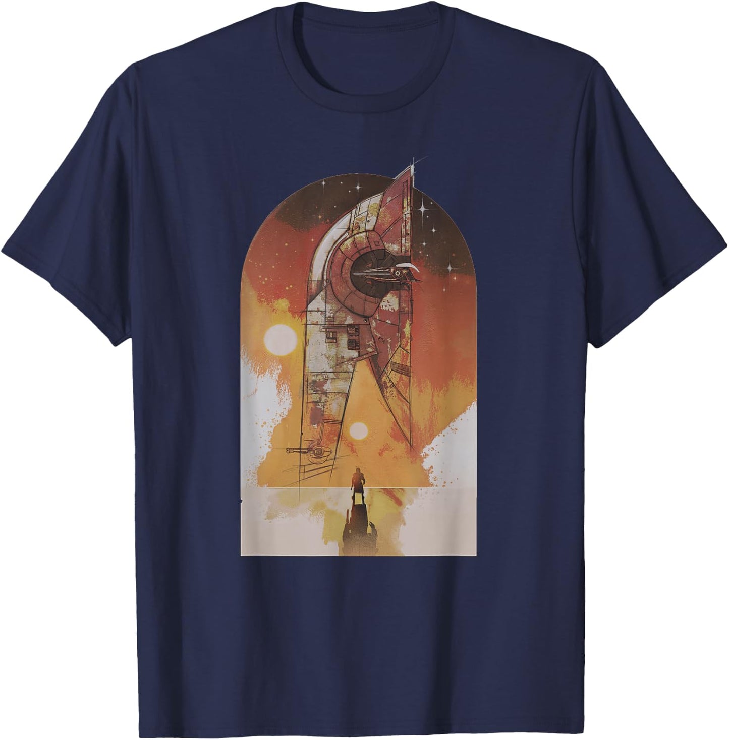 Star Wars The Book of Boba Fett Ship Tatooine T-Shirt - T-Shirt | Navy