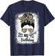 41 Years Old Messy Bun Leopard It's My 41st Birthday T-Shirt - T-Shirt | Navy