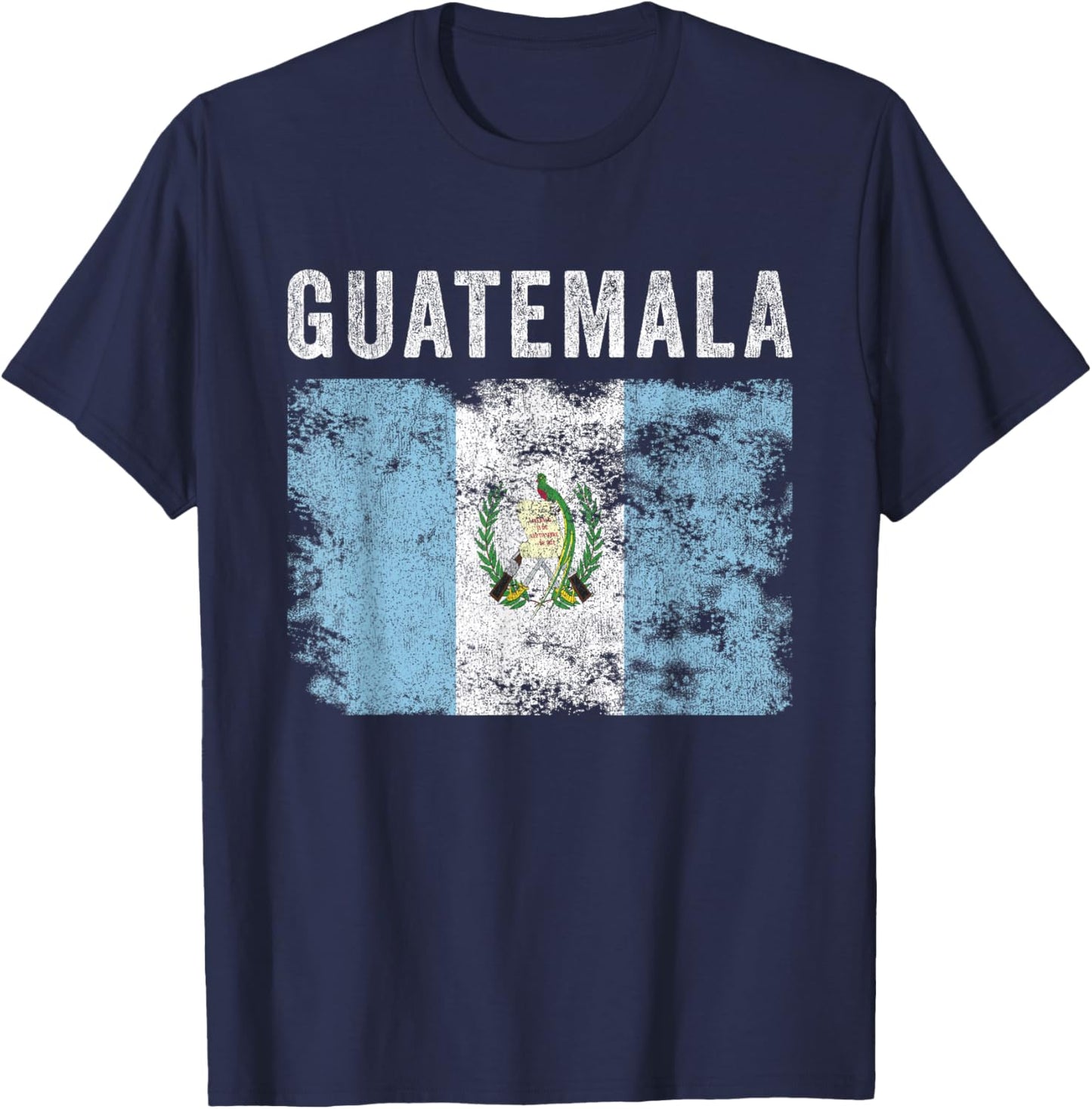 Guatemala Flag Distressed - Men Women Kids - Guatemalan Flag T-Shirt - T-Shirt | Navy