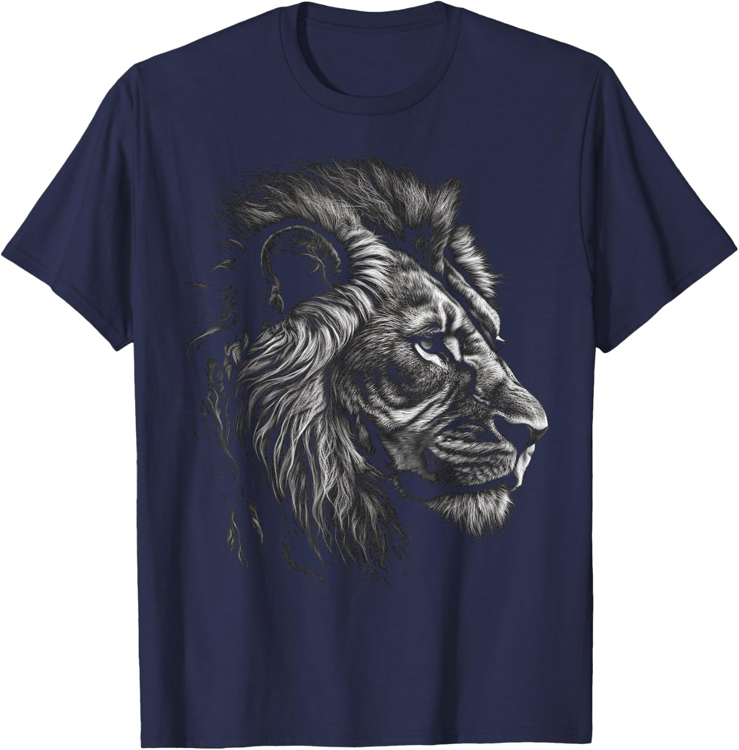 Lion - Art Animal Lion T-Shirt - T-Shirt | Navy