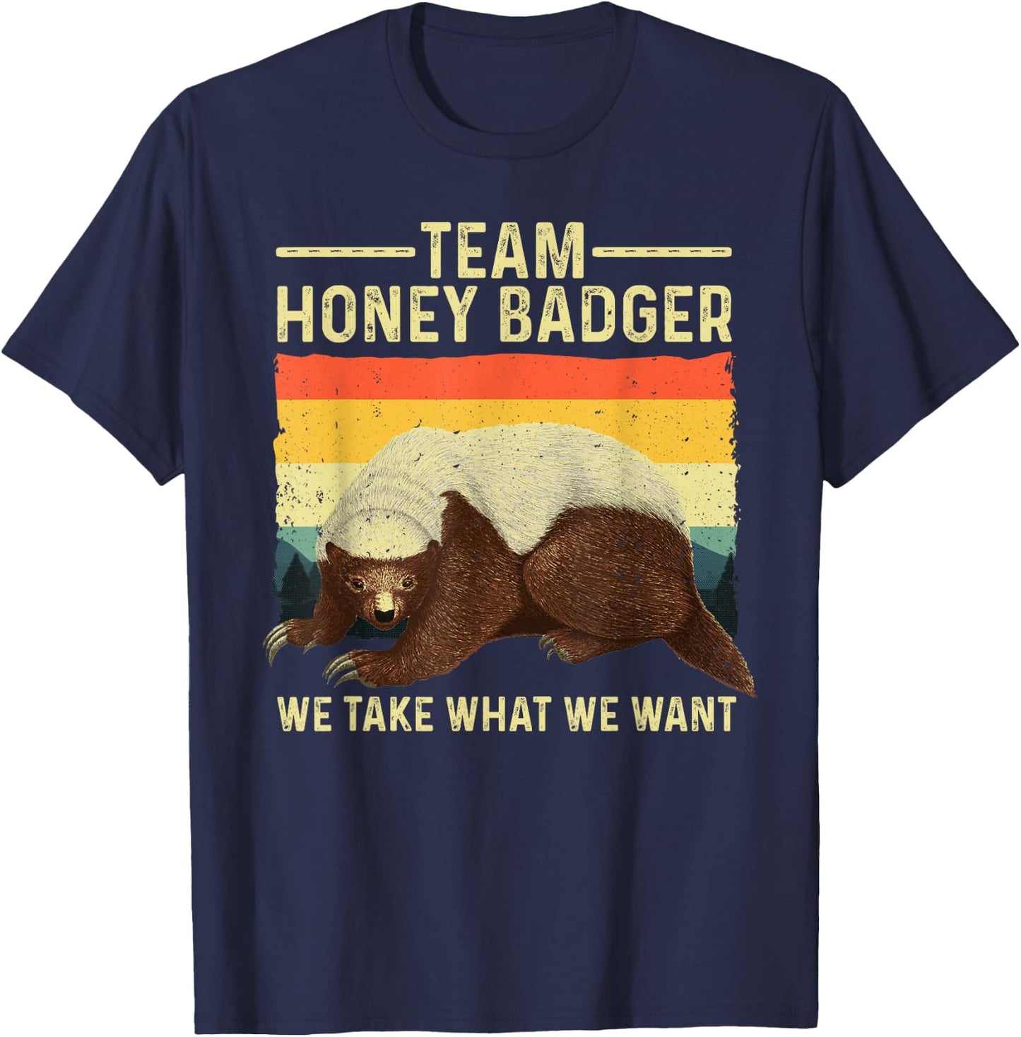 Cute Honey Badger Art Women Ratel Honey Badger Lover T-Shirt - T-Shirt | Navy
