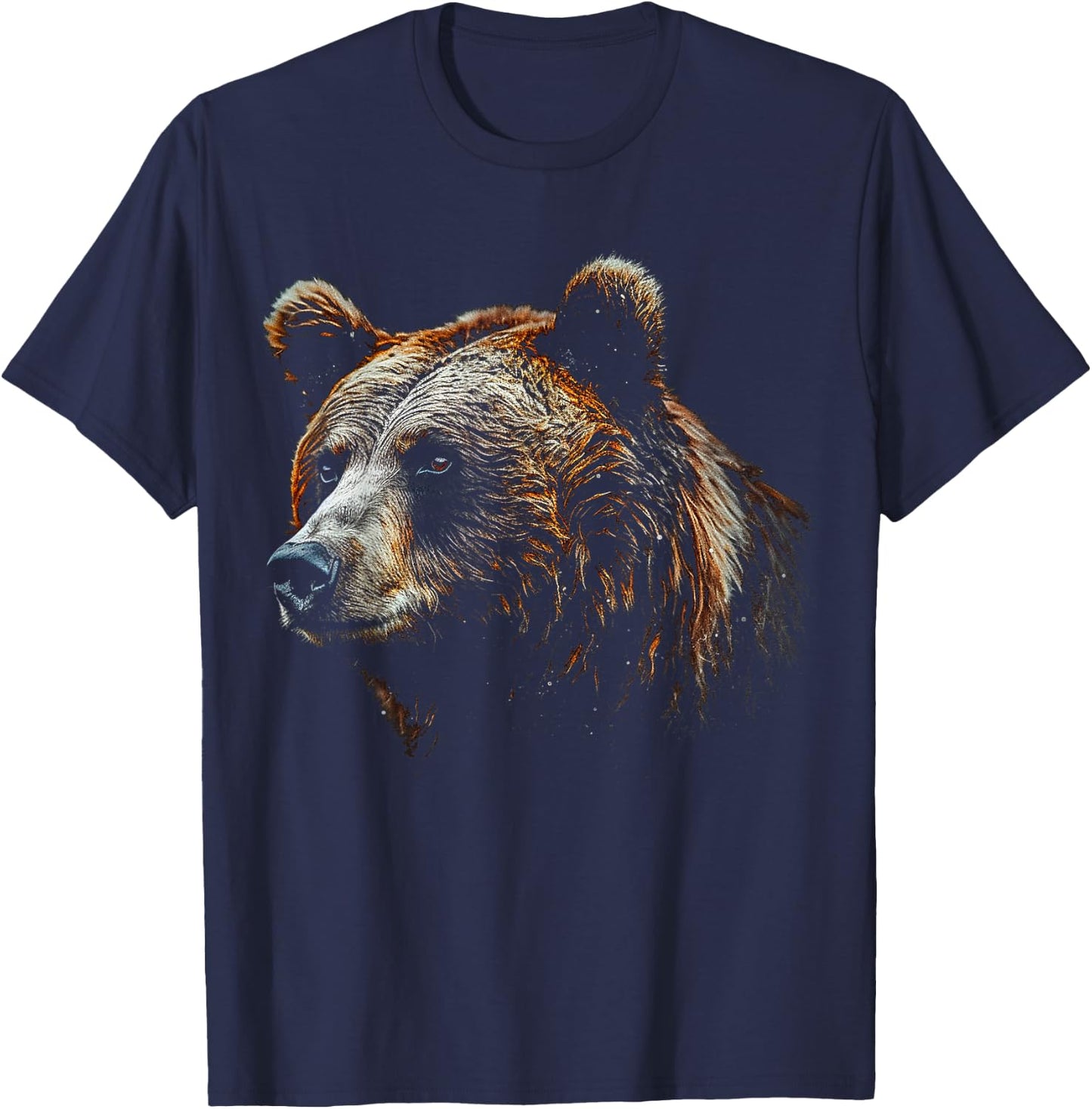 Bear Lover Artwork | Animal Motif Bear T-Shirt - T-Shirt | Navy