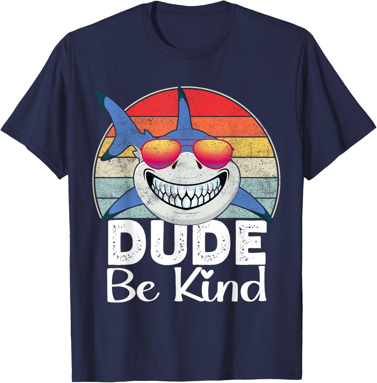 Dude Be Kind Shark Unity Day Orange Anti Bullying 2025 Kids T-Shirt - T-Shirt | Navy