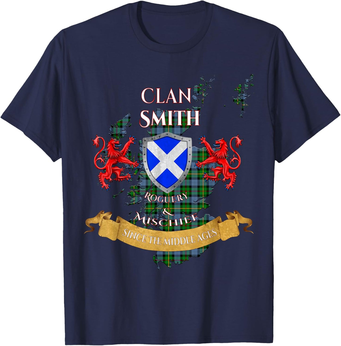 Smith Scottish Family Clan Middle Ages Mischief T-Shirt - T-Shirt | Navy