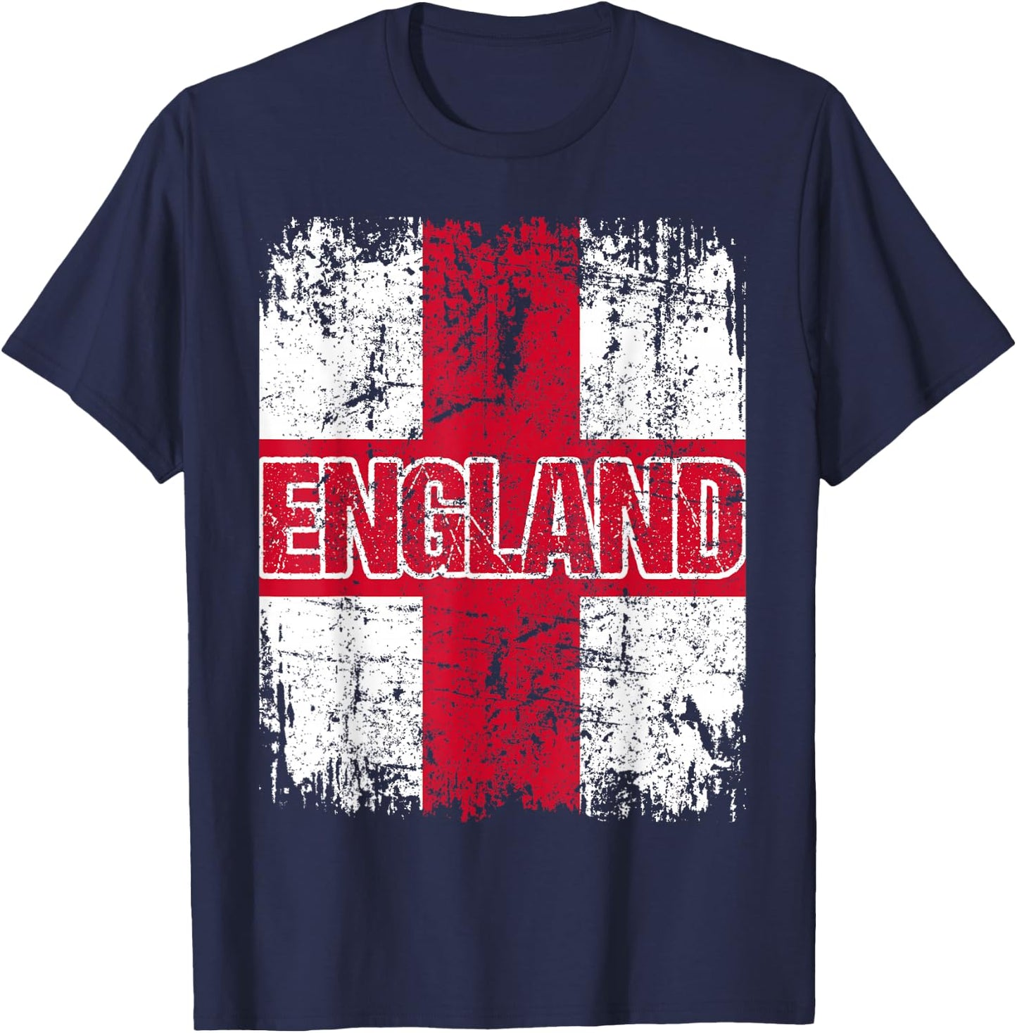 ENGLAND Flag Vintage Distressed ENGLAND T-Shirt - T-Shirt | Navy